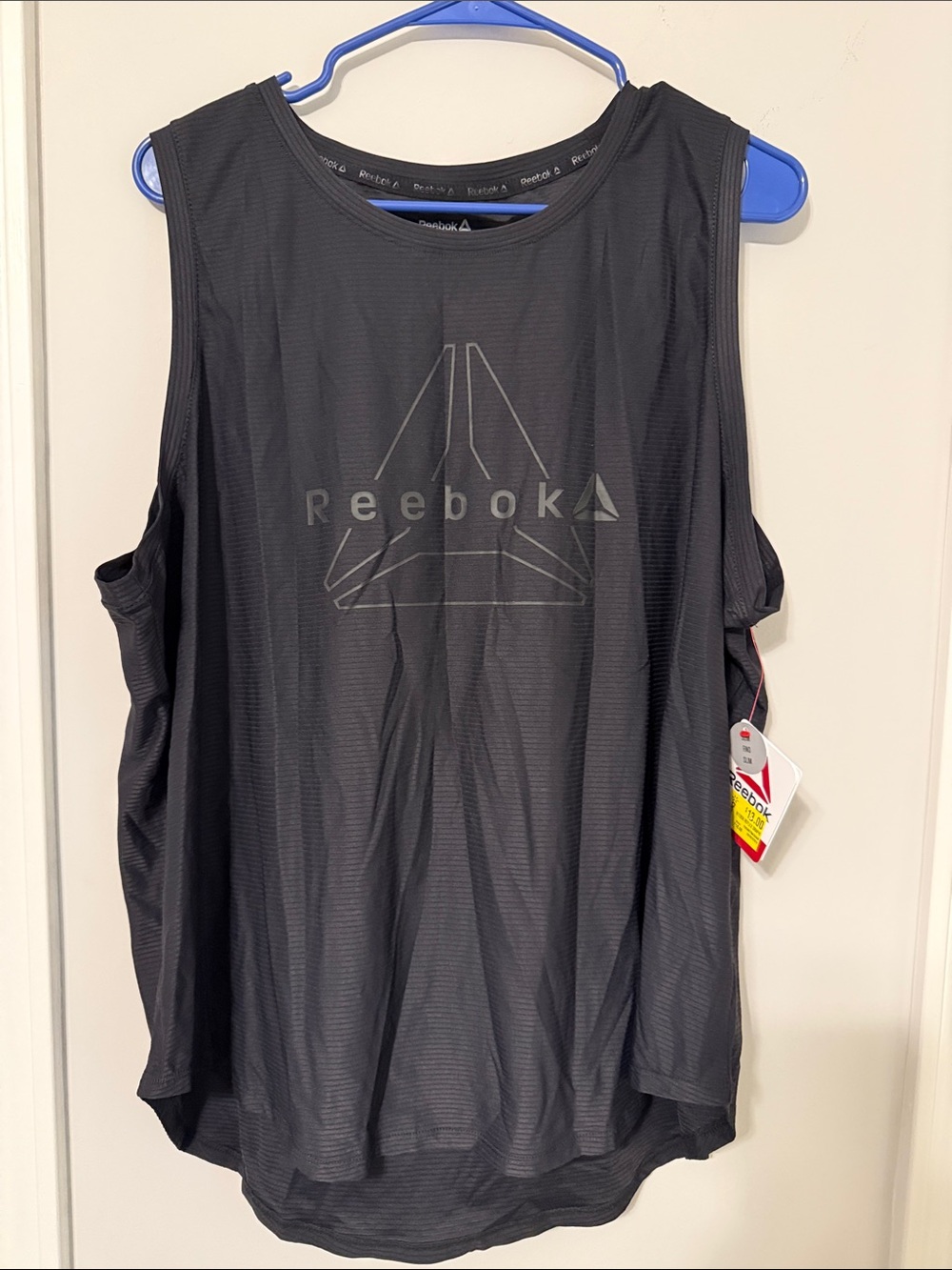 Reebok Black Mesh Logo Sleeveless Workout Tank